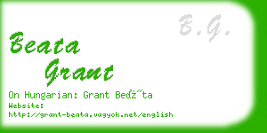 beata grant business card